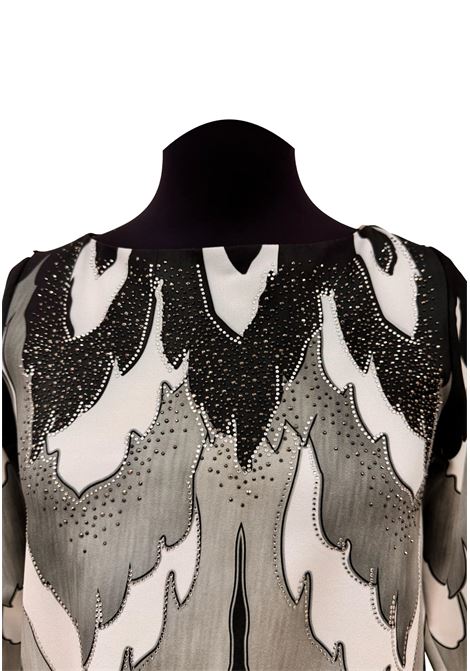 Patterned flared dress with appliqués GAI MATTIOLO | dress | G1.543G1500